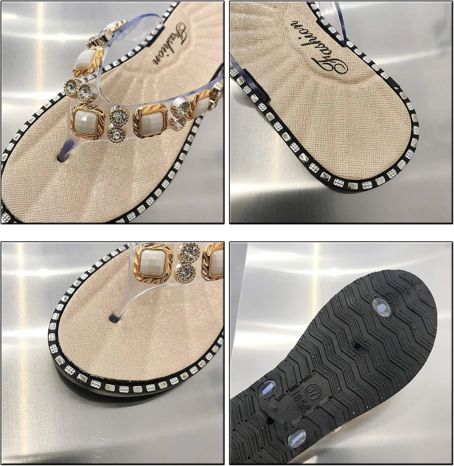 Arch Support Flip Flops for Women Women's Casual Flip Crystall Flat Flop Sandals Shoes Ladies Slippers Women's sandals