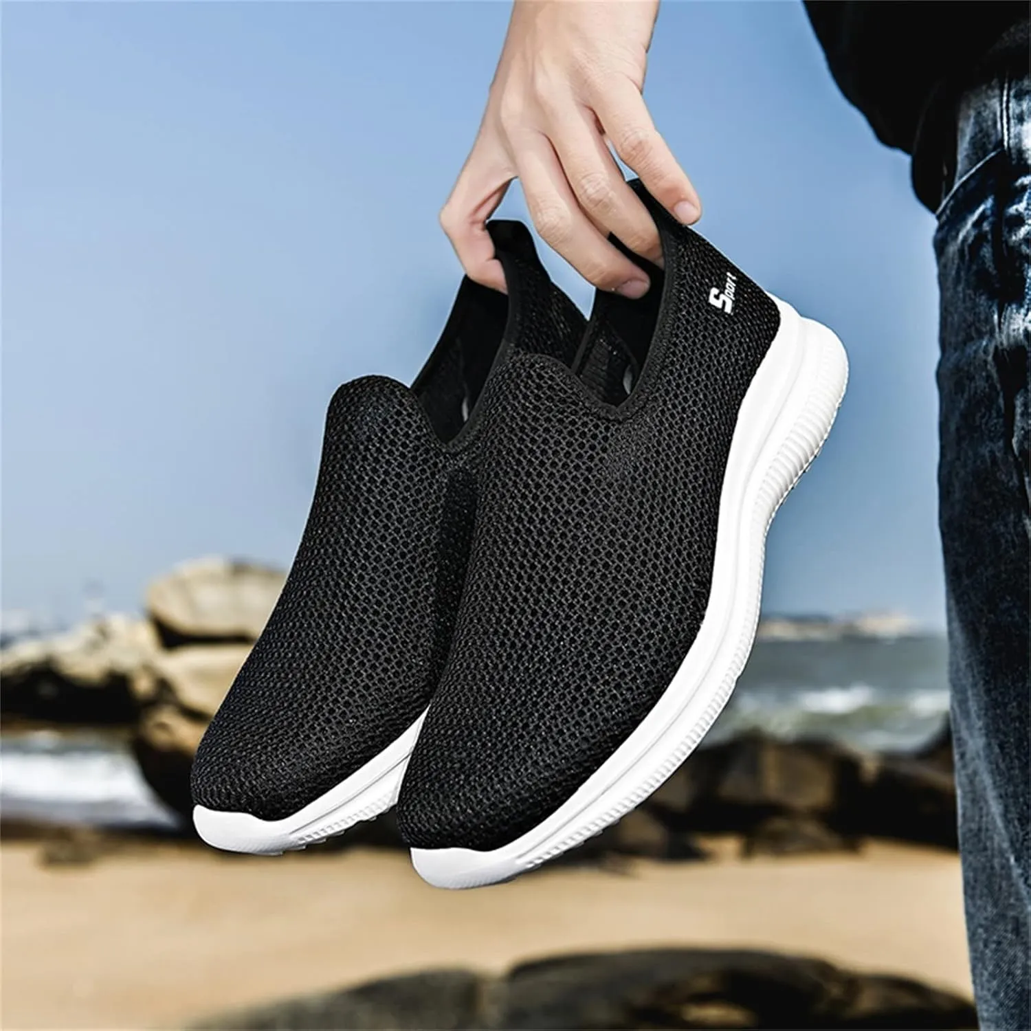 Arch Support Hiking Shoes for Men Slip-On Comfortable Light-Weight Shoe Comfortable & Light-Weight Stretch Shoes