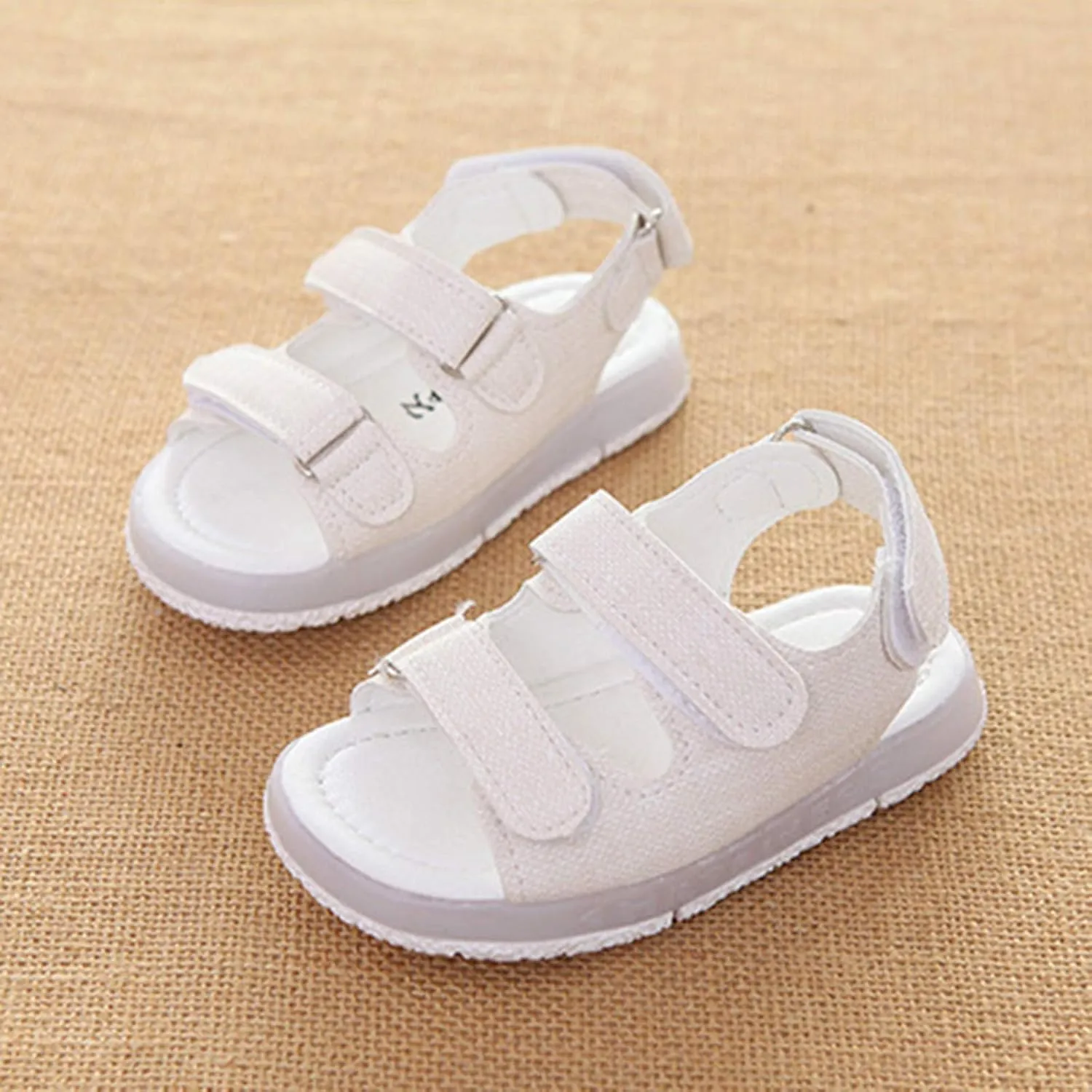 Baby Girls Boys Light Up Sports Sandals Adjustable Straps Summer Toddler Walking Shoes Open Toe Flat Outdoor