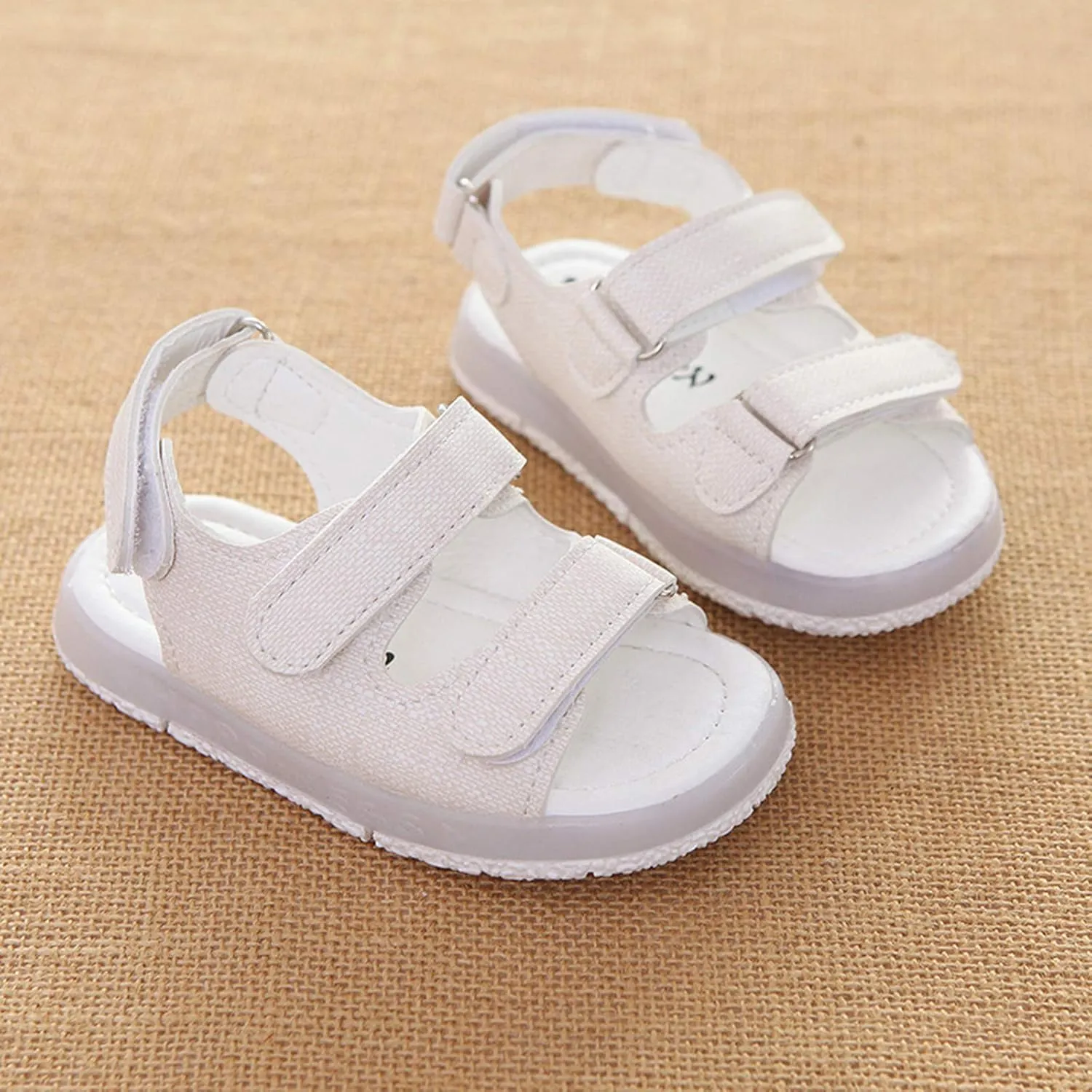 Baby Girls Boys Light Up Sports Sandals Adjustable Straps Summer Toddler Walking Shoes Open Toe Flat Outdoor