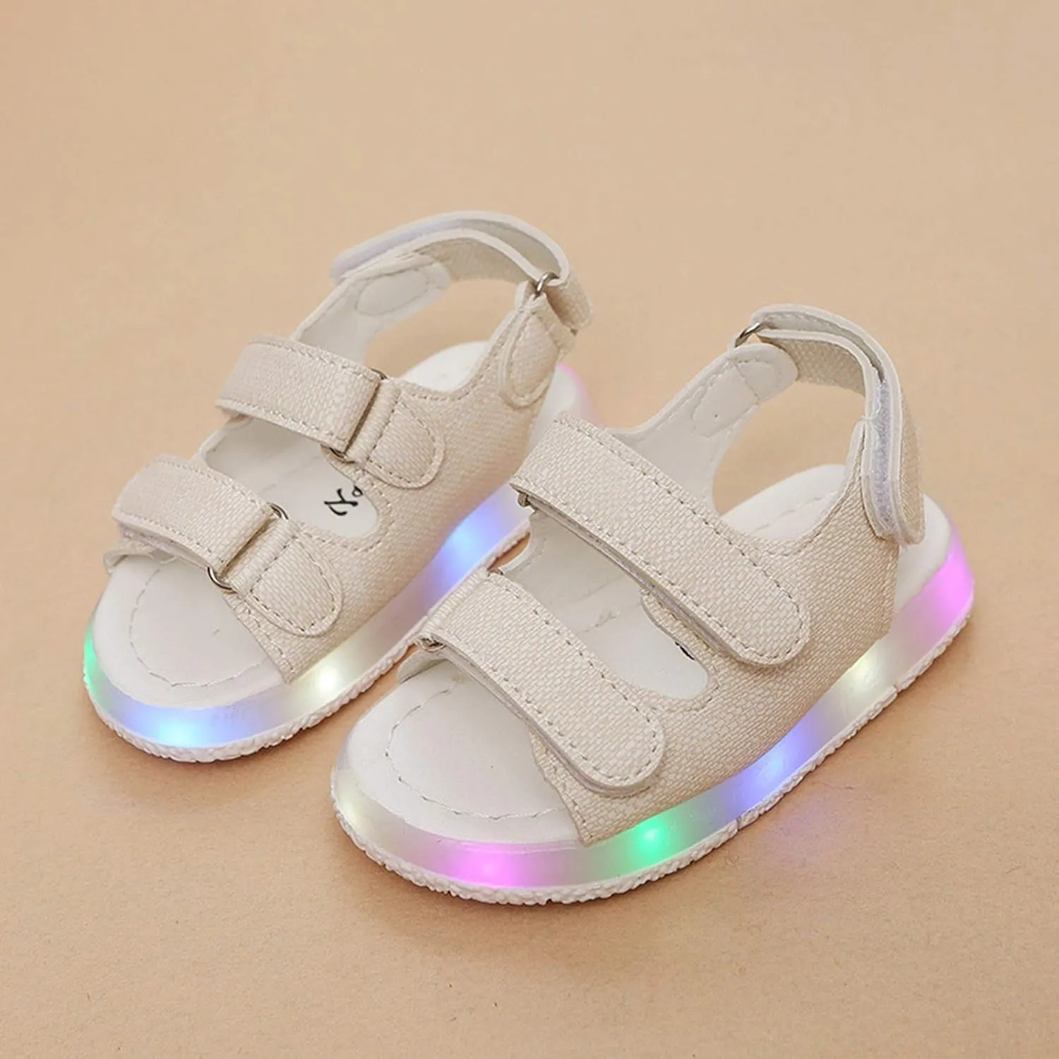 Baby Girls Boys Light Up Sports Sandals Adjustable Straps Summer Toddler Walking Shoes Open Toe Flat Outdoor