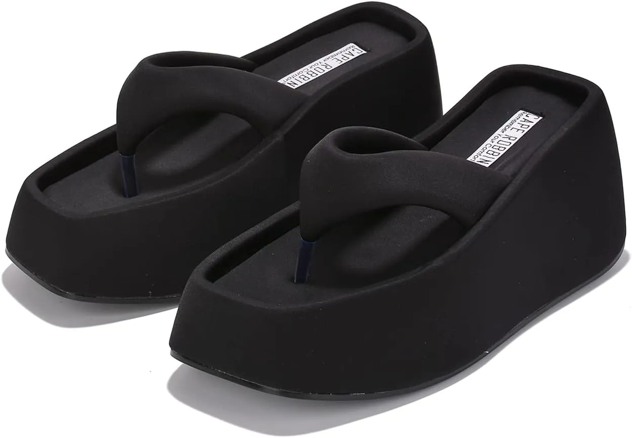 Cape Robbin Women's Platform Flip Flop Thong Wedge Sandals