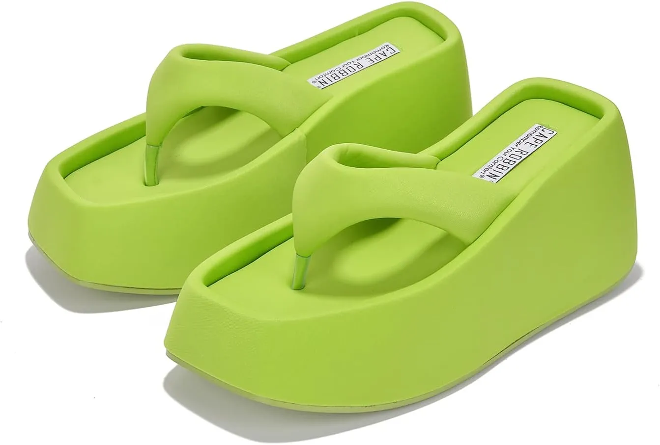 Cape Robbin Women's Platform Flip Flop Thong Wedge Sandals