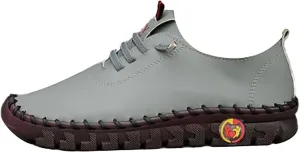 Casual Womens Shoes Women's Leather Soft Flat Bottom Loafers Soft Leather Breathable Flat Walking Shoes Comfy Plantar Fasciitis Loafers with Arch Support