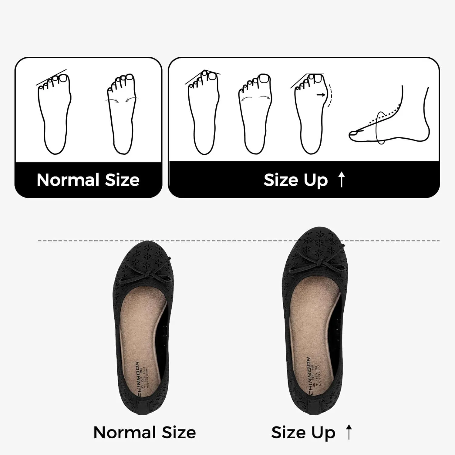CHINMOON Women's Slip-Ons Ballet Flats Comfortable Lightweight Casual Dress Shoes