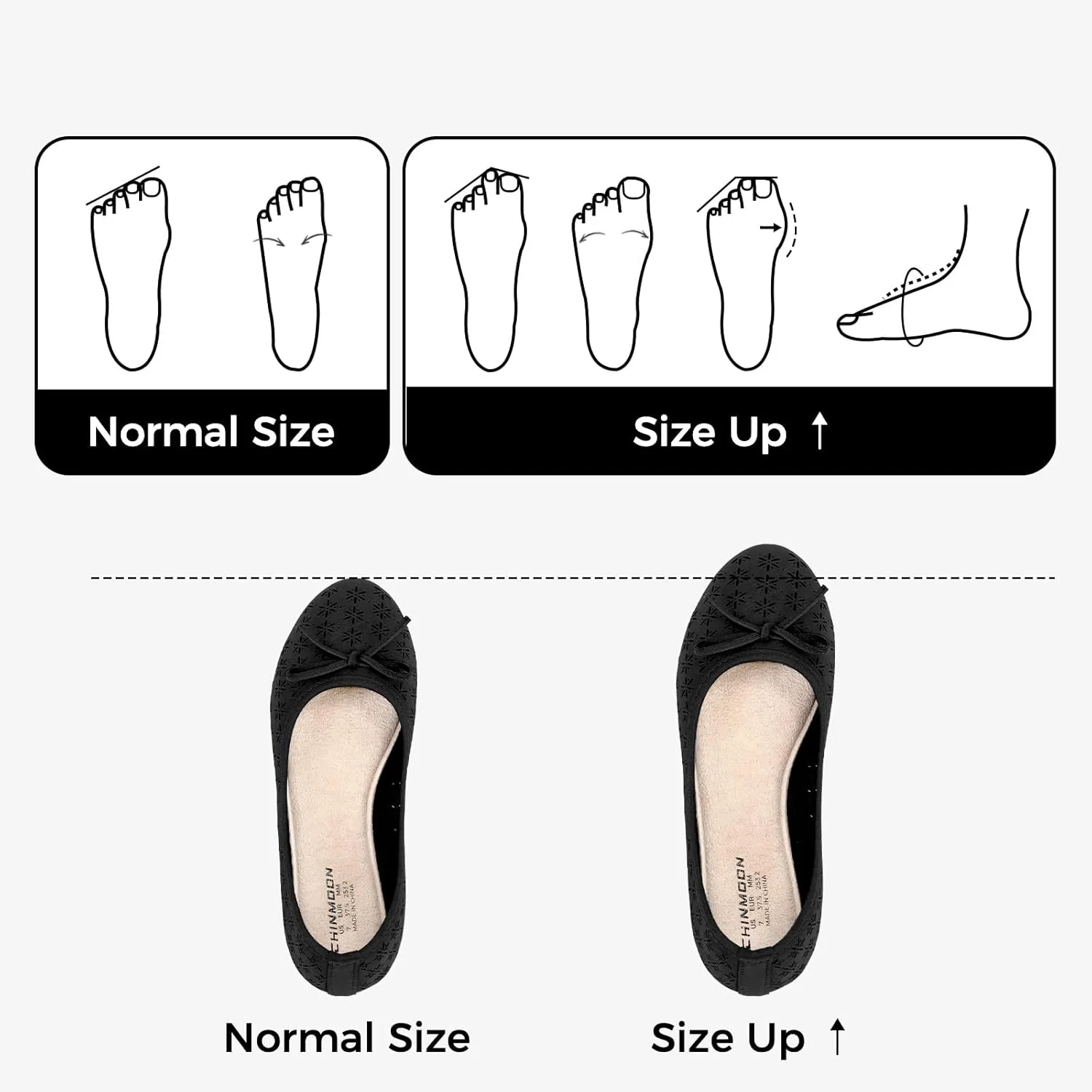 CHINMOON Women's Slip-Ons Ballet Flats Comfortable Lightweight Casual Dress Shoes