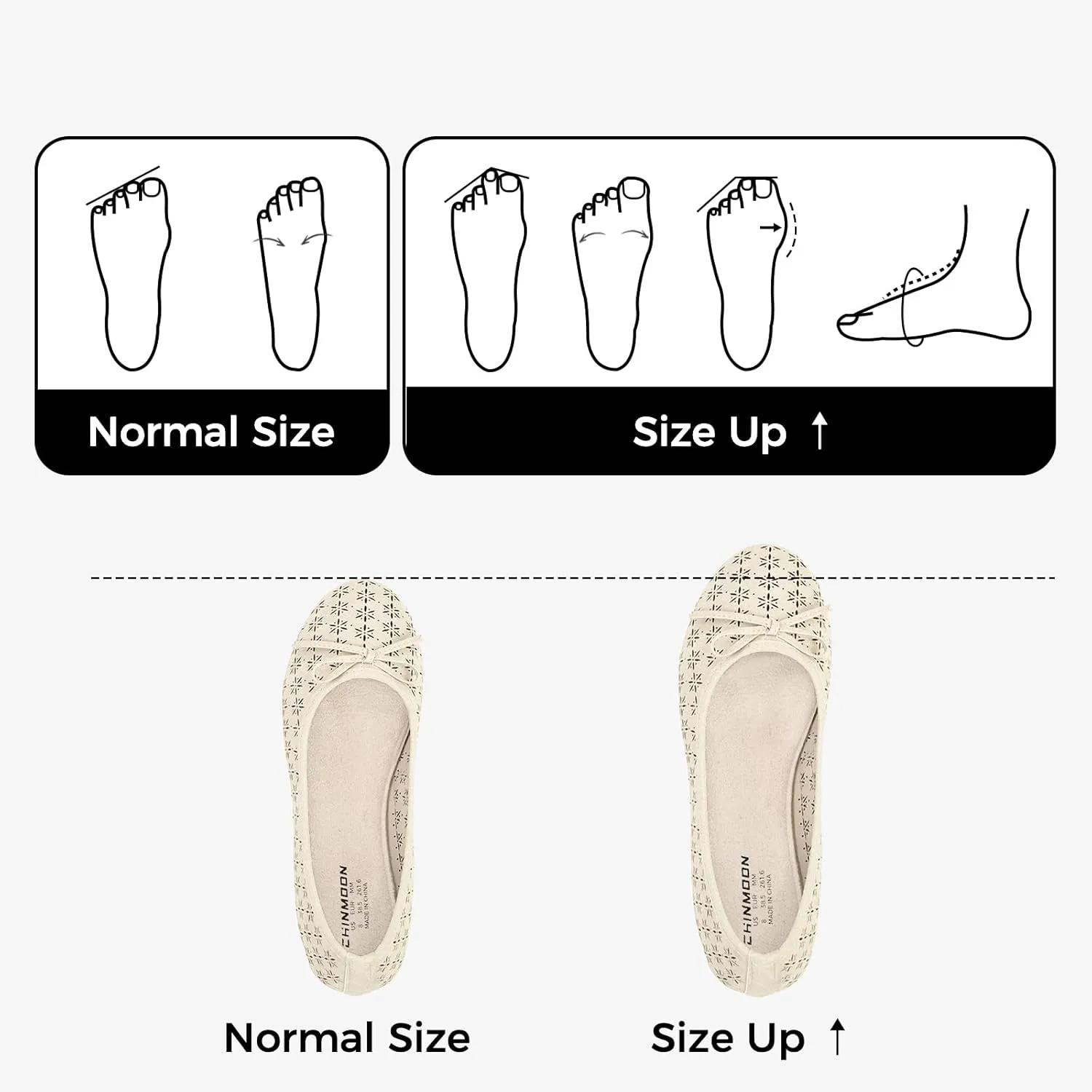 CHINMOON Women's Slip-Ons Ballet Flats Comfortable Lightweight Casual Dress Shoes