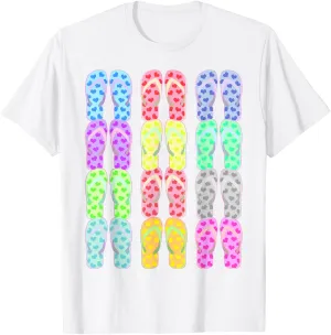 Colorful Flip Flop Design Summer Fun T-Shirt