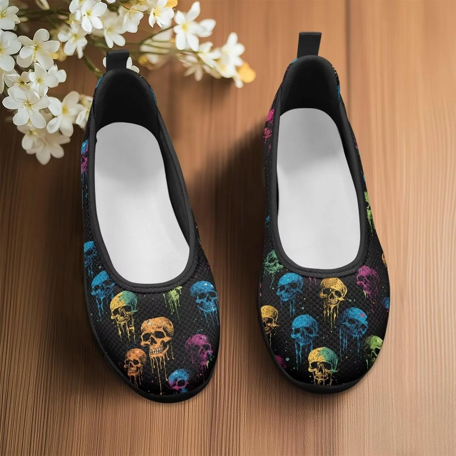 Doojoayie Ladies Tennis Shoes Slip On Flats for Women Casual Everyday Footwear