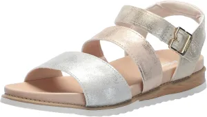 Dr. Scholl's Shoes Island Glow Kids Flat Sandal Light Gold Smooth 2 M
