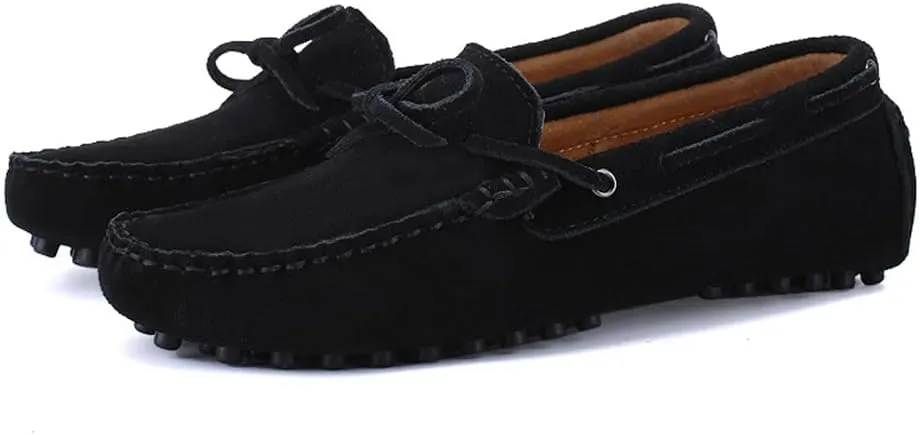 Fashion Mens Handmade Suede Leather Casual Loafers Shoes Soft Comfortable Driving Walking Shoes Plus Size