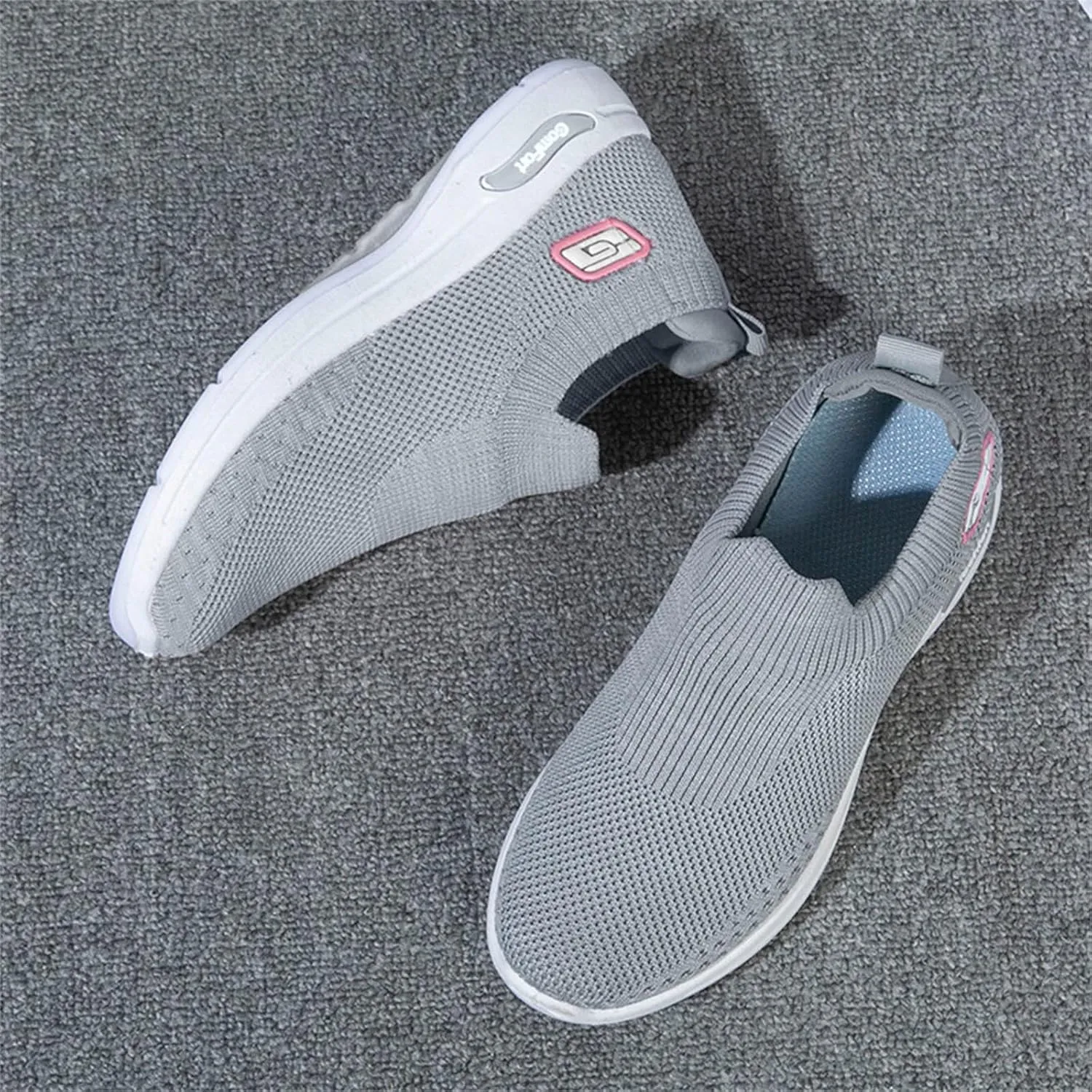 Fashion Spring and Summer Women Sports Shoes Flat Bottom and Soft Bottom Fly Woven Mesh Comfortable and Women Shoes