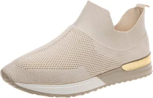 Fashion Summer Women Flat Lightweight Mesh Breathable Elastic Wide Running Shoes