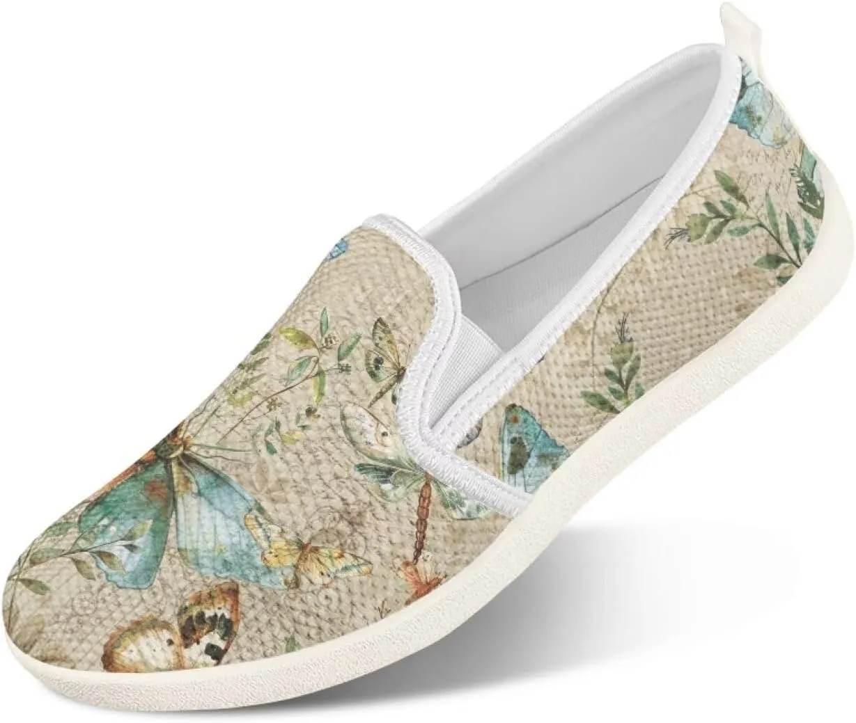 Fashion Wide Barefoot for Women Printing Shoes Lightweight Walking Casual Slip Ons Comfortable Art Painted Soft Shoes US Size 6-11