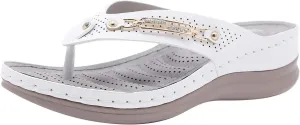 Flip Flops for Women with Arch Support Hollow Slippers Women Crystal Wedge Slip On Summers Vintage Shoes Flops Flip Out