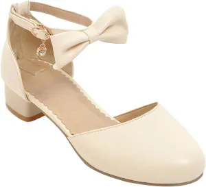 Girls Kids Bow Sandals High Heel Dress Dance Shoes Little Kid Summer Outdoor Light Loafers Comfy Trendy Casual Shoes
