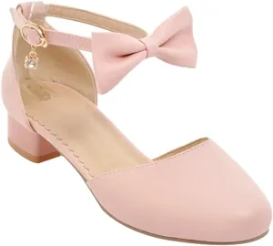 Girls Kids Bow Sandals High Heel Dress Dance Shoes Little Kid Summer Outdoor Light Loafers Comfy Trendy Casual Shoes