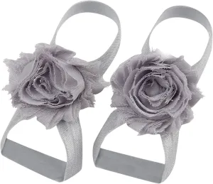 Girls Kids Cute Flower Canvas Barefoot Sandals Baby Infant Toddler Summer Shoes Light Soft Full Open Toe Comfy Loafers