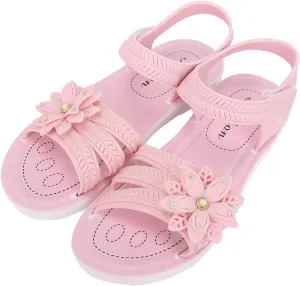 Girls Kids Flower Princess Sandals Rubber Open Toe Flat Shoes Toddler Light Strap Wide Loafers Summer Outdoor Trendy