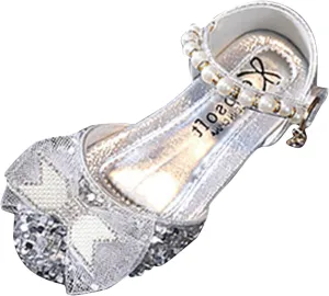 Girls Kids Gold Sequins Sandals Cap Toe Ankle Beaded Glitter Wedding Shoes Baby Princess Birthday Summer Dress Sandals