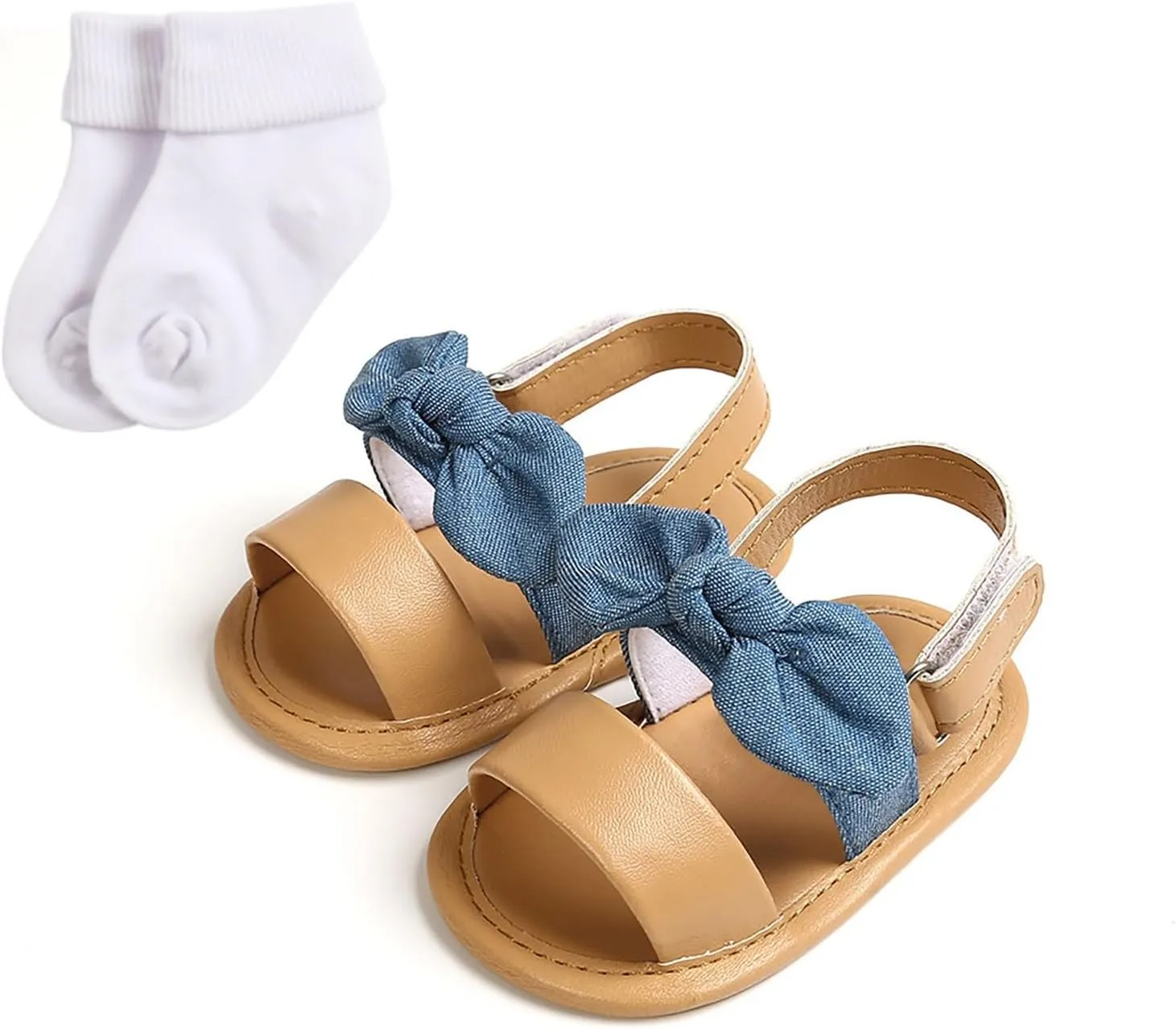 Infant Baby Shoes Boys And Girls Sandals Flat Soles Light Breathable Comfortable Hook Loop Bow With Kids Swim Shoes
