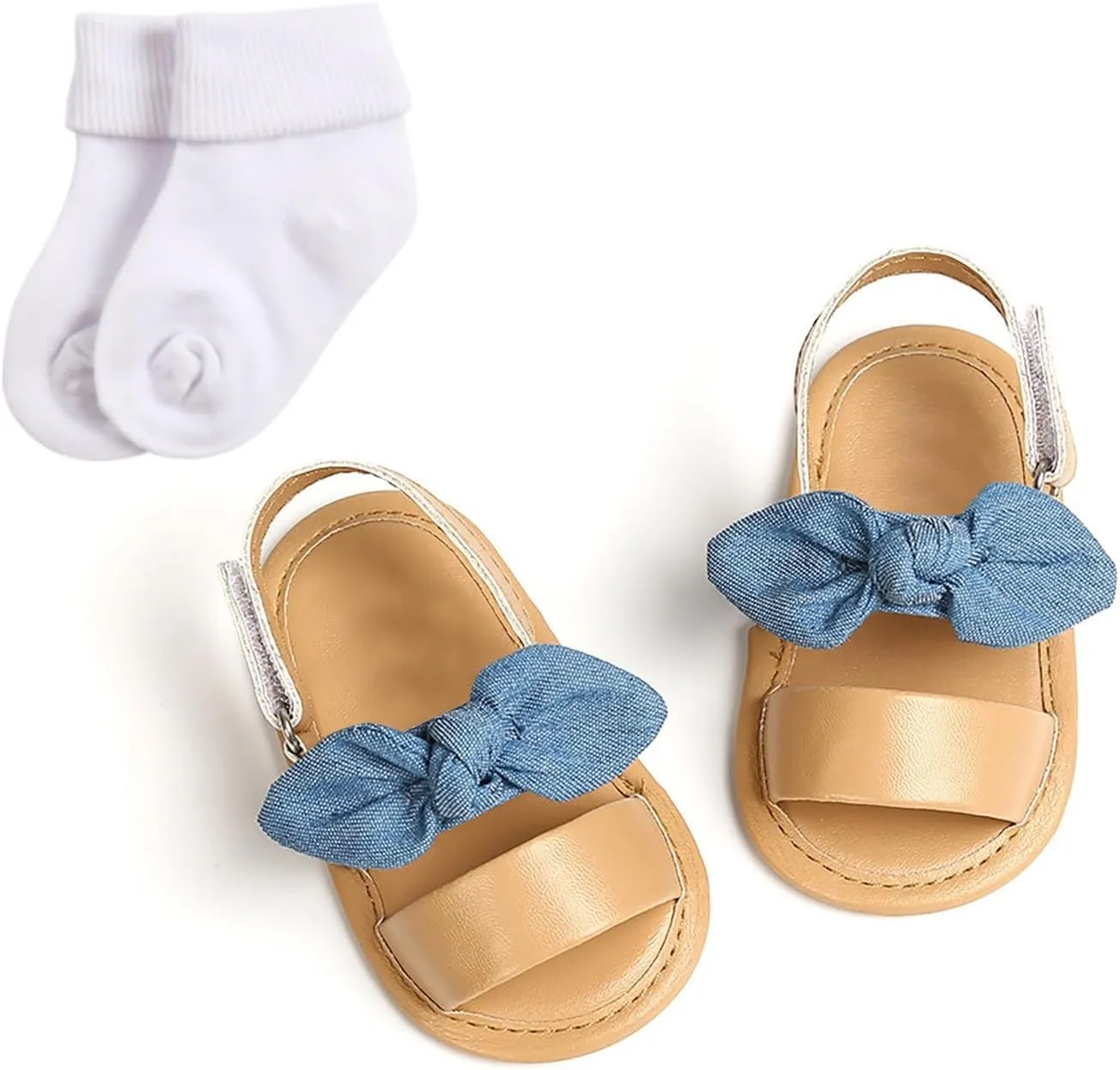 Infant Baby Shoes Boys And Girls Sandals Flat Soles Light Breathable Comfortable Hook Loop Bow With Kids Swim Shoes