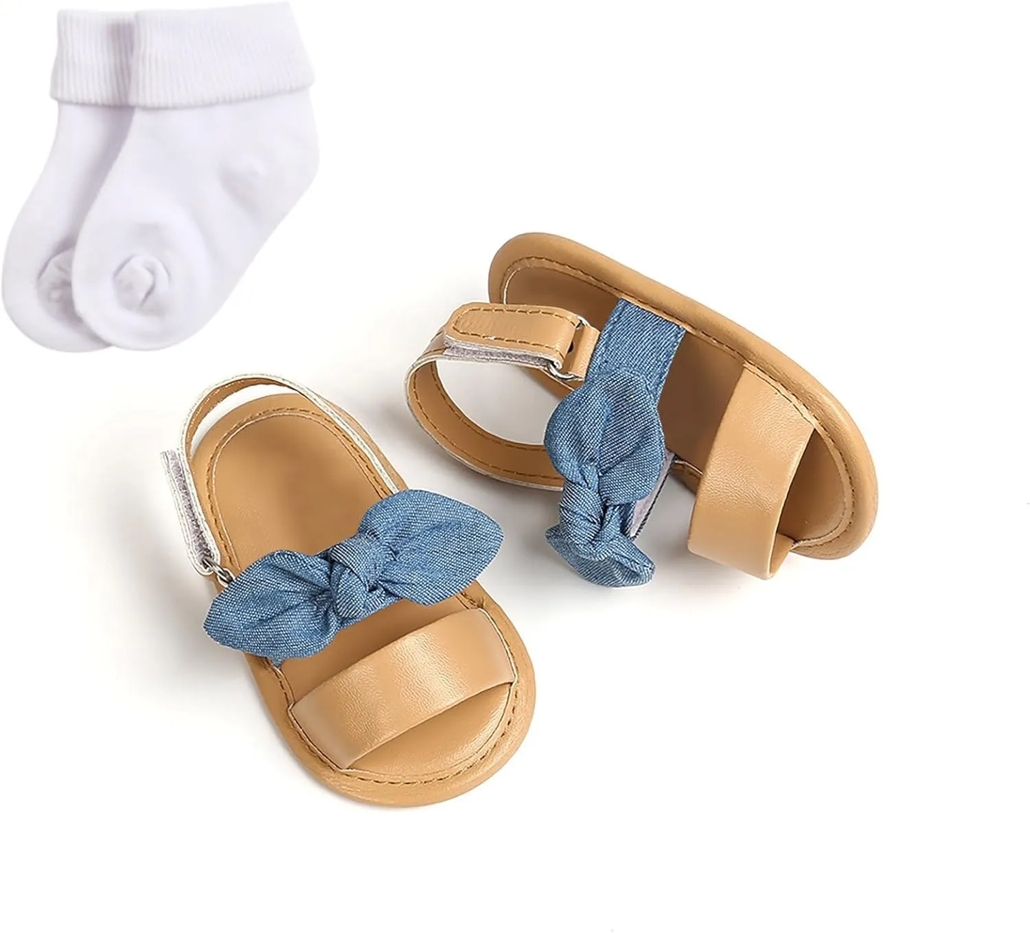 Infant Baby Shoes Boys And Girls Sandals Flat Soles Light Breathable Comfortable Hook Loop Bow With Kids Swim Shoes