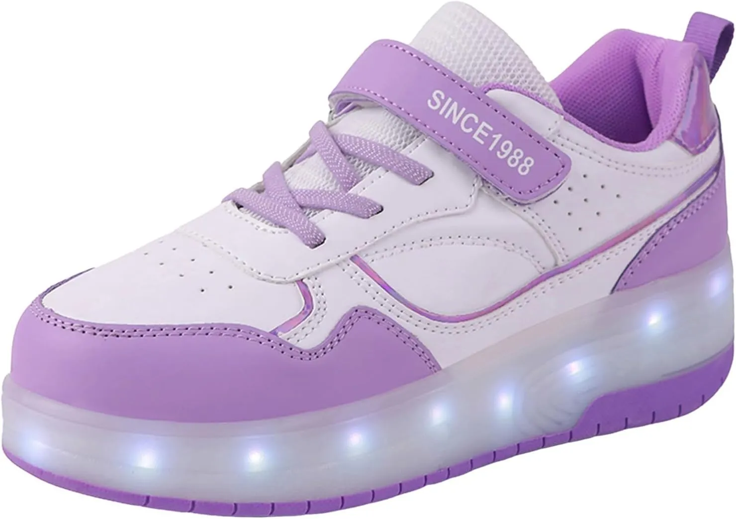 IWIHMIV Kids Roller Skating Shoes Boys USB Rechargeable Light Up Sneakers for Girls Toddler Comfort Casual Skate Shoes