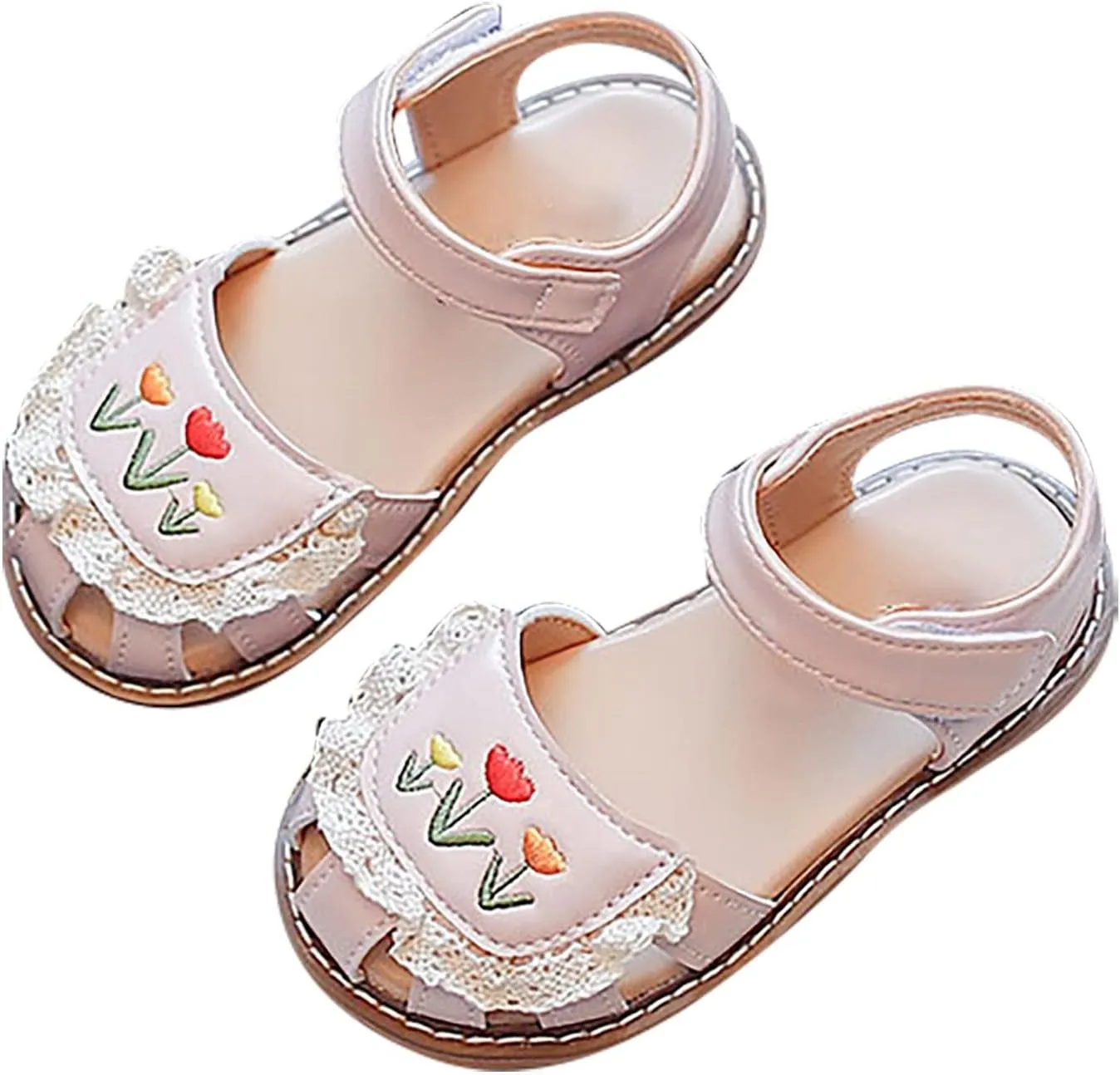 Kids Slides Shoes Kids Girls Sandals Casual Sticky Shoelaces Light Weight Adjustable Straps Dressy Sandals for Girls