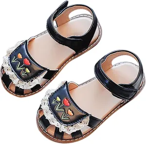 Kids Slides Shoes Kids Girls Sandals Casual Sticky Shoelaces Light Weight Adjustable Straps Dressy Sandals for Girls