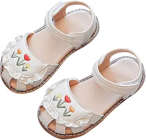 Kids Slides Shoes Kids Girls Sandals Casual Sticky Shoelaces Light Weight Adjustable Straps Dressy Sandals for Girls