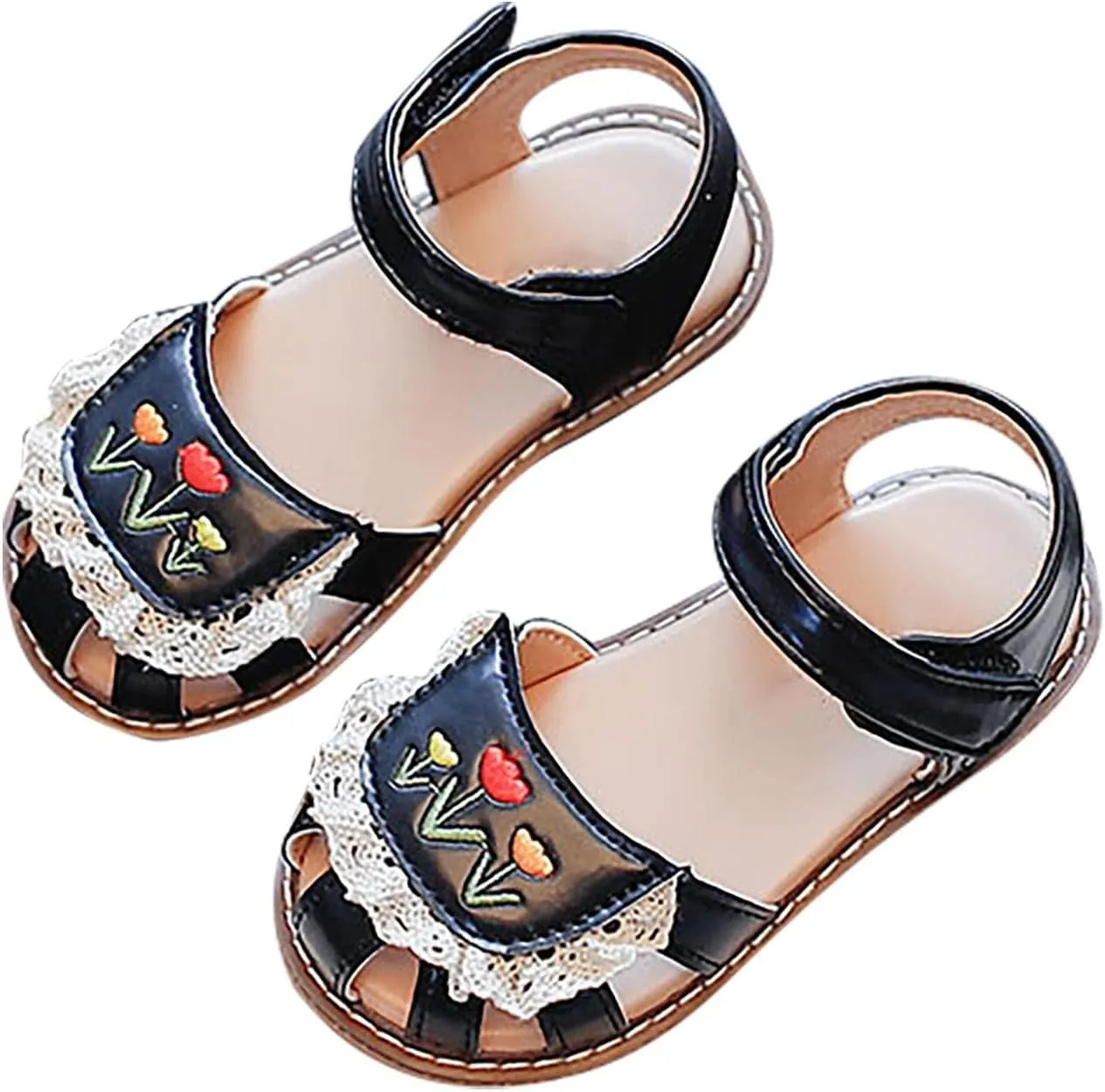 Kids Slides Shoes Kids Girls Sandals Casual Sticky Shoelaces Light Weight Adjustable Straps Dressy Sandals for Girls