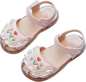 Kids Slides Shoes Kids Girls Sandals Casual Sticky Shoelaces Light Weight Adjustable Straps Dressy Sandals for Girls