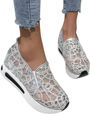 Ladmiple Sneakers For Women Comfortable Shoes Slip On Loafers Platform Shoes Dressy Casual Summer Flats Walking Sneakers