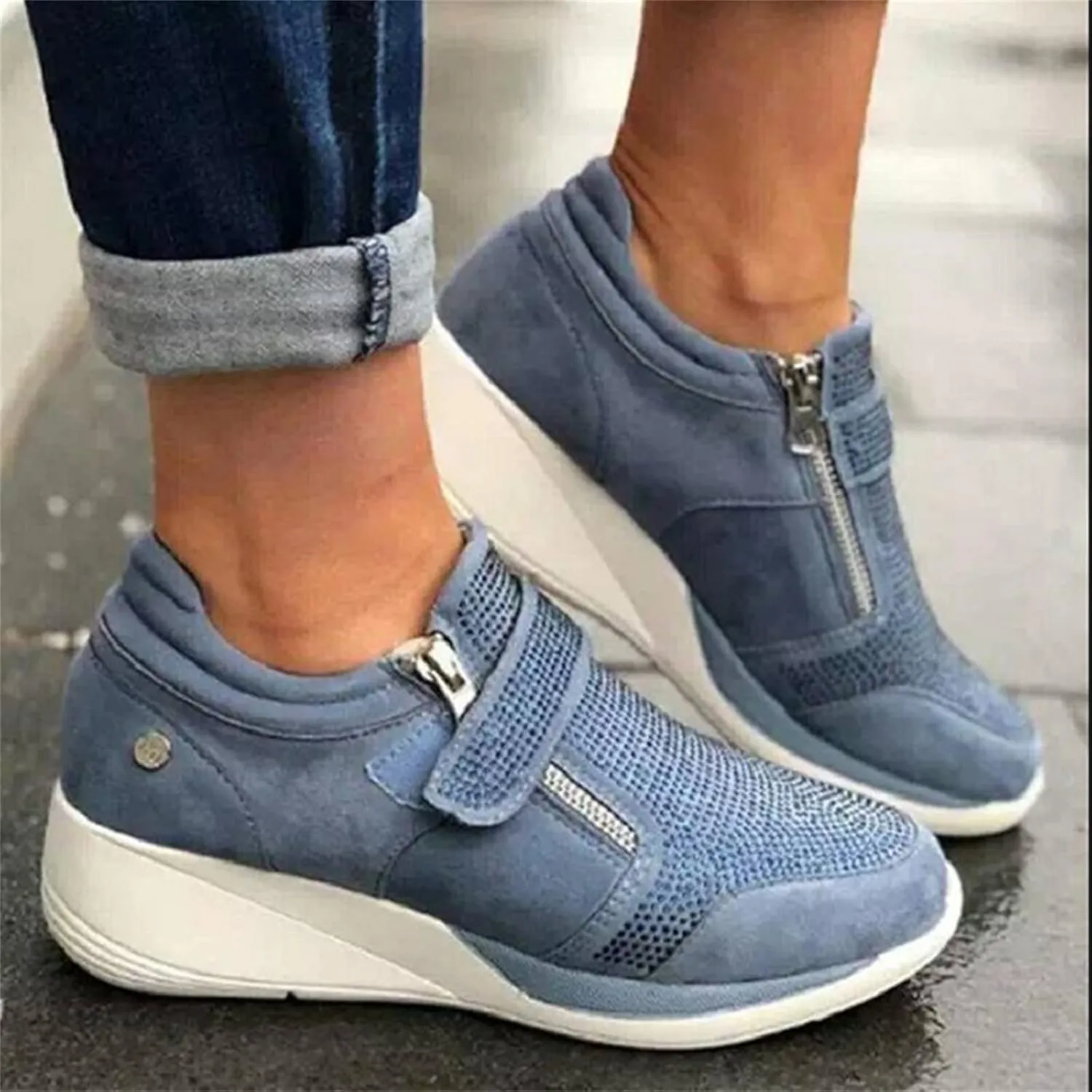 Ladmiple Sneakers For Women Slip On Wide Width Low Top Canvas Walking Shoes Fashion Dressy Casual Summer Flats Loafers