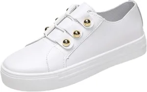 Ladmiple Womens Shoes Dressy Casual Loafers Leather Lace ups Walking Shoes Fashion Slip On Comfortable Platform Sneakers