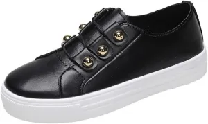 Lausiuoe Flats Shoes Women Loafers Women's Fashion Canvas Shoes Round Toe Lightweight Non-Slip Flat Shoes Classic Casual Fall Soft Comfort Breathable Low Top Walking Sneakers Loafers