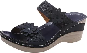 Lausiuoe Sandals Women Dressy Summer Flat Arch Support Fashion Orthotic Slides Athletic Slip On Orthopedic Slippers Flip Flop
