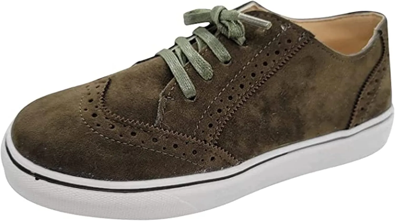 Lausiuoe Shoes For Women Sneakers Cute Leather Low Top Walking Shoes Casual Fashion Slip On Soft Non-Slip Flat Loafers