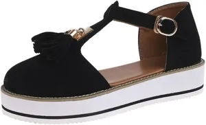 Lausiuoe Wedge Sandals For Women Dressy Summer Platform Ankle Strap Casual Flatform Sandals Strappy Beach Walking Shoes