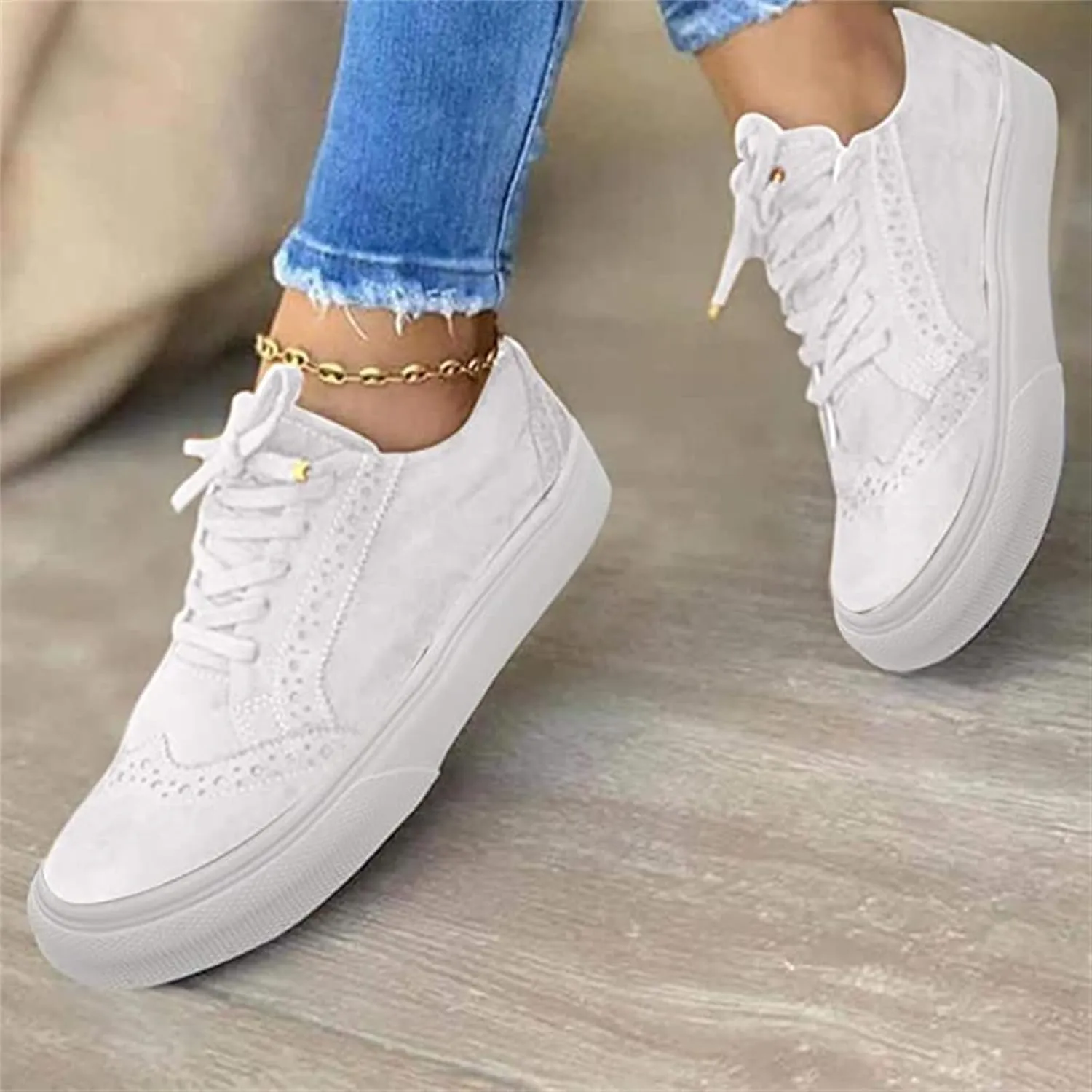 Lausiuoe Women's Fashion Sneakers Slip On Canvas Shoes Classic Casual Fall Soft Comfort Low Top Flat Walking Loafers