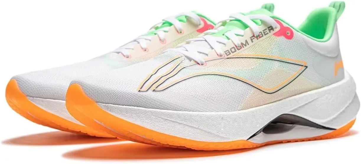 LI-NING Super Light 21 Men Running Shoes Reflective Boom Fiber High Rebound Light Weight Cushioning Sport Shoes ARBU001