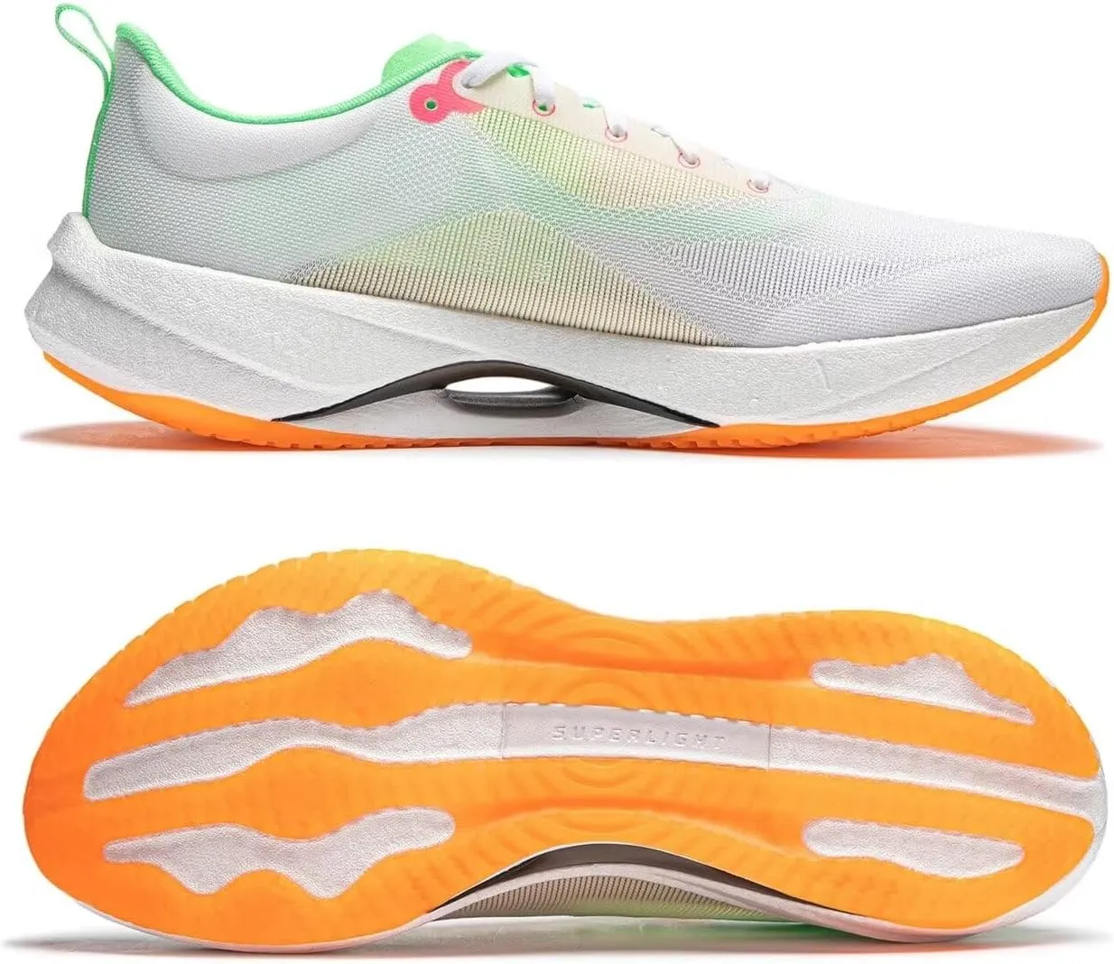 LI-NING Super Light 21 Men Running Shoes Reflective Boom Fiber High Rebound Light Weight Cushioning Sport Shoes ARBU001