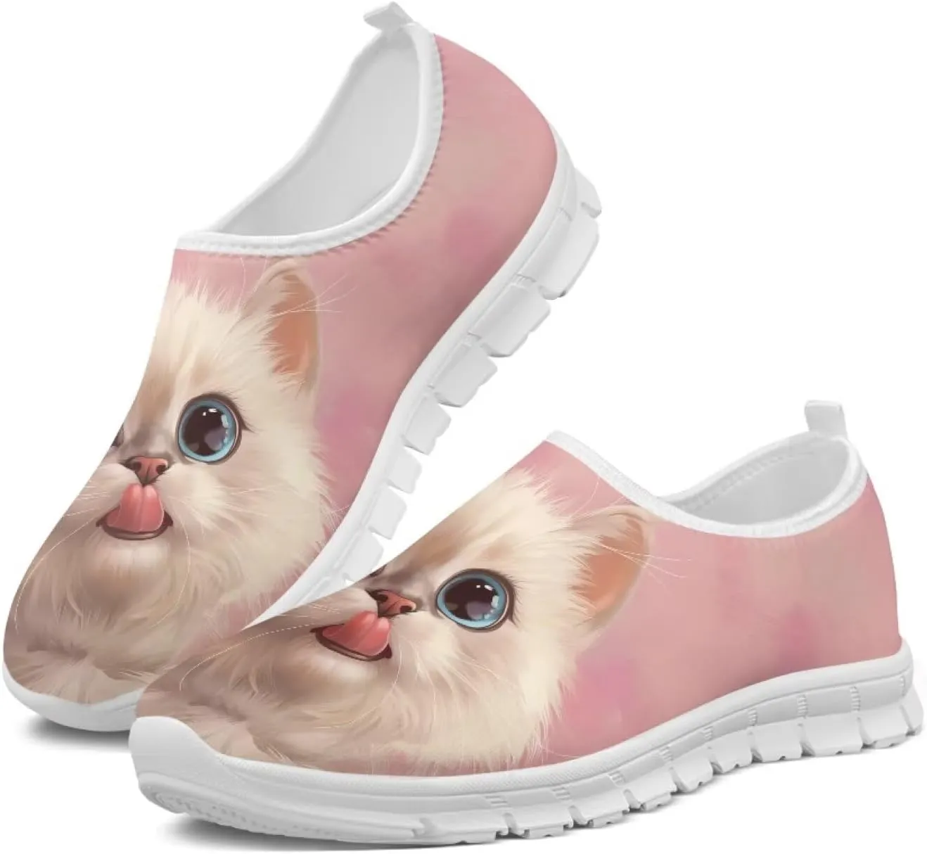 Low-Top Slip Ons Women's Casual Sneakers Non Slip Soft Loafers Comfortable Walking Shoe Fashion Sneakers White Sole Size 5.5-11.5