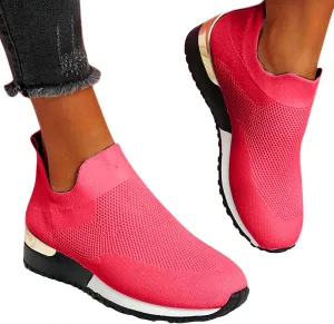 Masbird Sneakers for Women Womens Fashion Sneakers Wide Width Running Flats Tennis Platform Walking Shoes Slip On Sneaker Sport Athletic Shoes Red