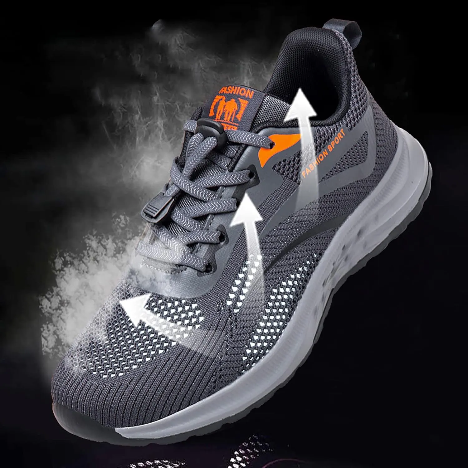 Men's Breathable Stretch Workout Shoes Lace Up Comfortable Light-Weight Shoe Lightweight Diabetic Shoes for Men