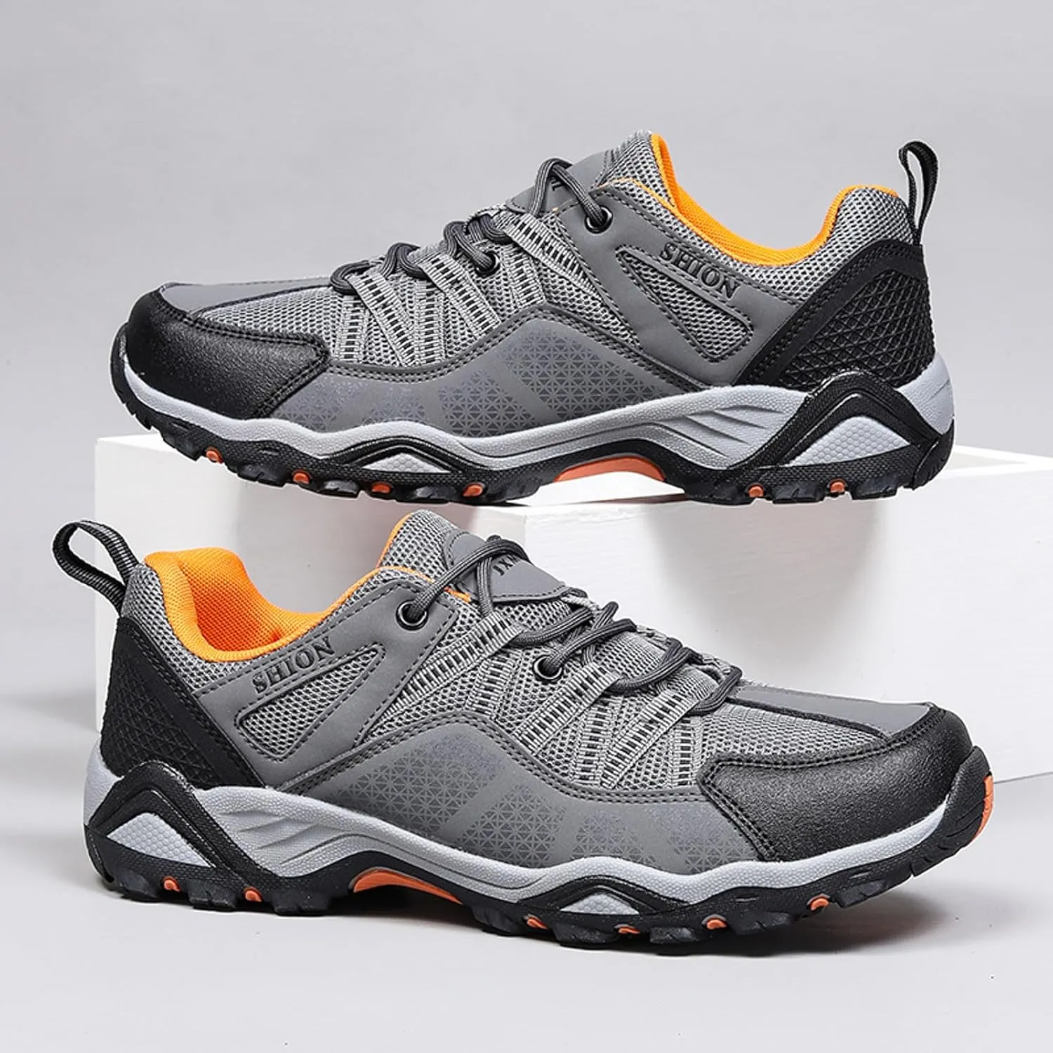 Men's Breathable Stretch Workout Shoes Lace Up Comfortable Light-Weight Shoe Men's Stylish Lightweight Sneakers