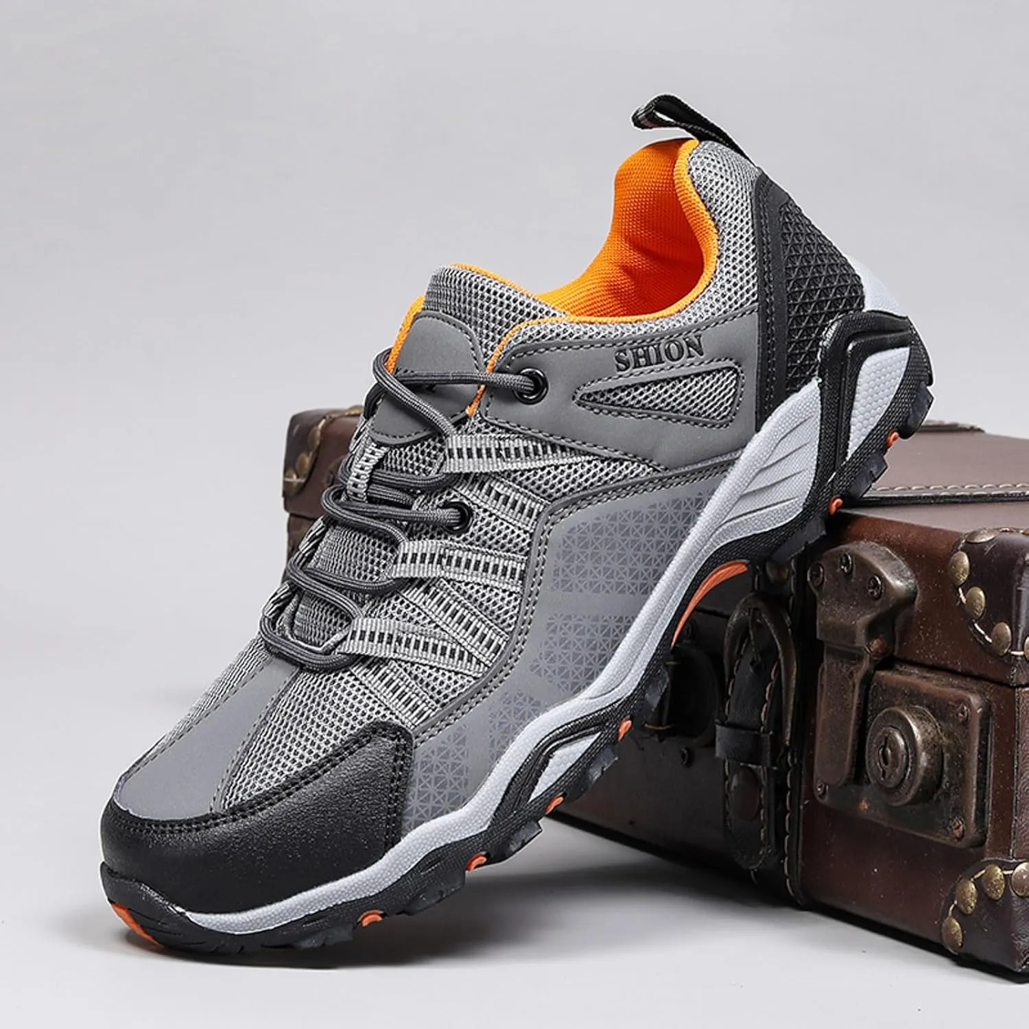 Men's Breathable Stretch Workout Shoes Lace Up Comfortable Light-Weight Shoe Men's Stylish Lightweight Sneakers