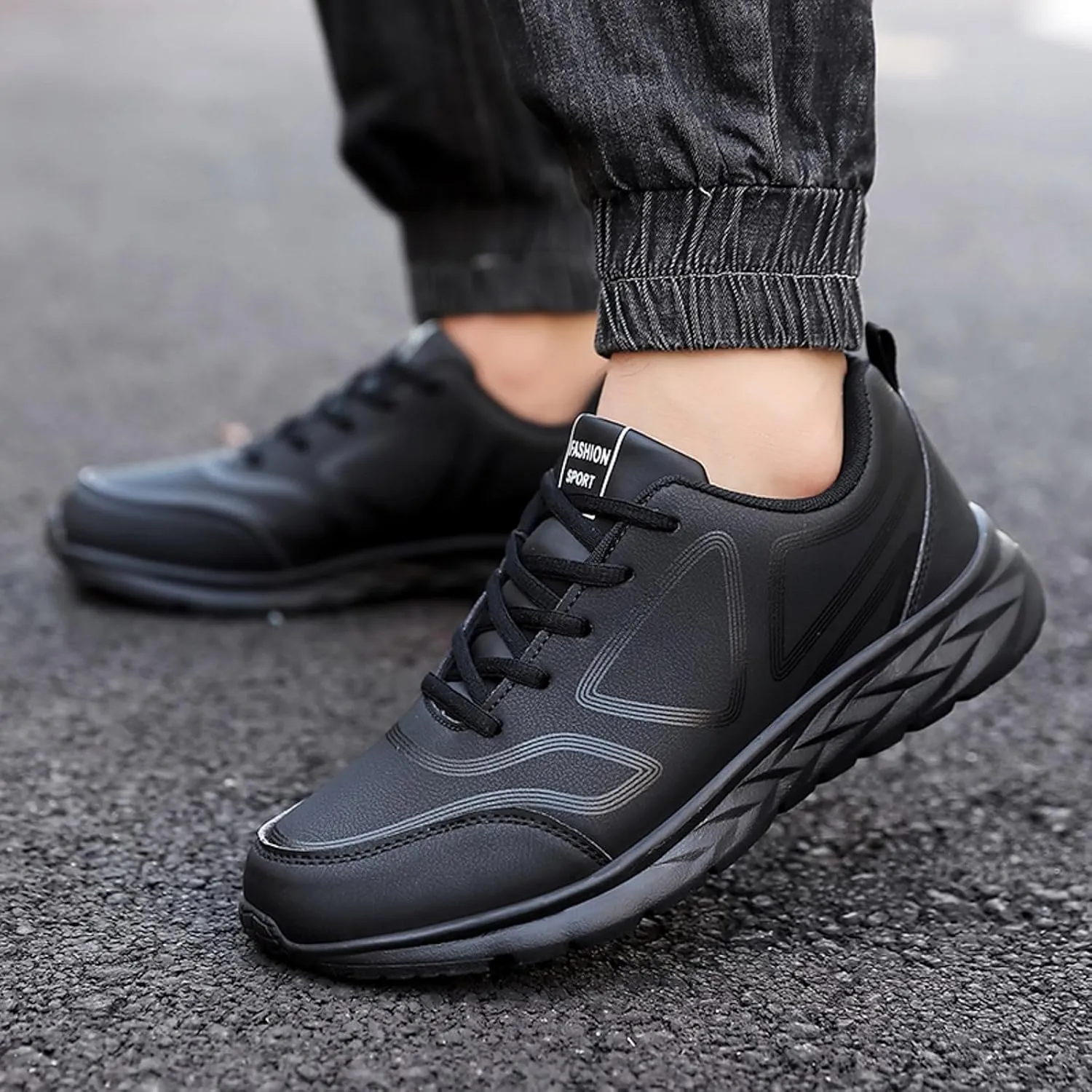 Men's Business Casual Shoes Slip On Lightweight Breathable Fashion Sneaker Casual Soft Flat Soled Walking Shoes