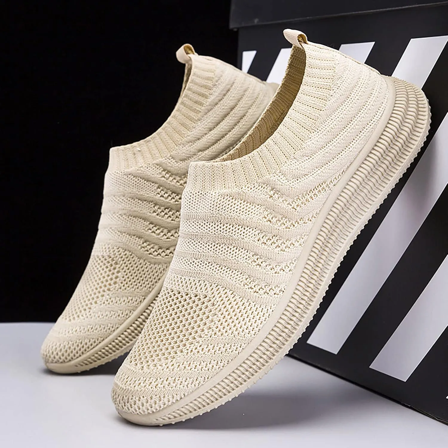 Men's Casual Shoes 2025 Spring and Summer New Fly Woven Mesh Breathable Fashion Walking Mens Sneaker Storage Boxes